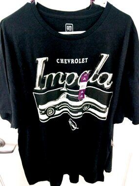 Chevrolet Impala Graphic Print Black Men's Shirt Size 2 XLarge New with Tags
